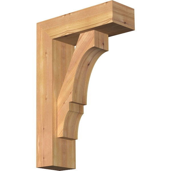Ekena Millwork Balboa Block Smooth Bracket w/ Offset Brace, Western Red Cedar, 5 1/2"W x 16"D x 24"H BKT0604X16X24BOA05SWR - main
